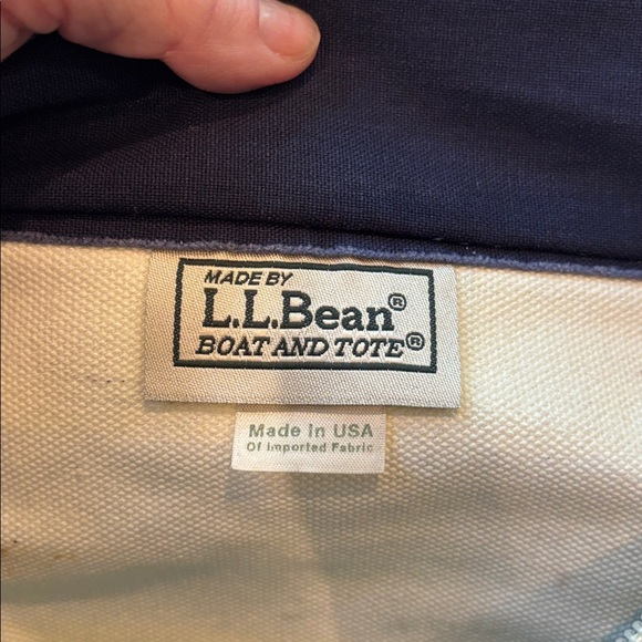 Vtg L.L. Bean Boat N’ Tote Striped Bag Medium Blue Green - Picture 8 of 10